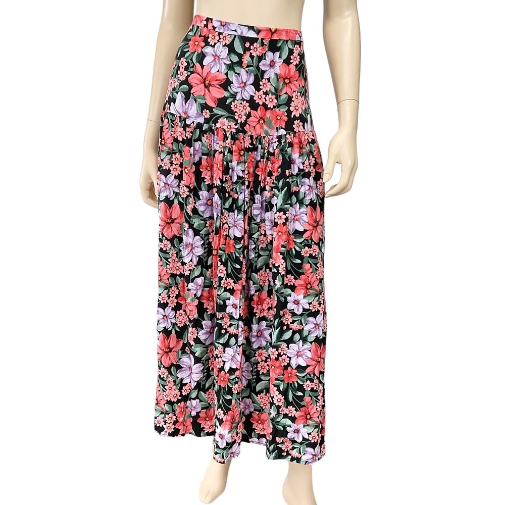 Abel The Label Anthropologie Women Multicolor Floral Rayon Maxi Skirt Size S NWT